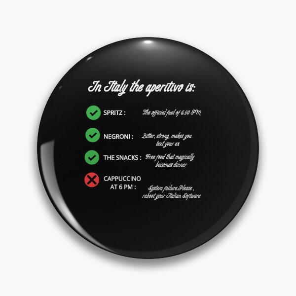 Item preview, Funny Italian Aperitivo Rules Checklist - Foodie Meme Shirt & Sticker Black Version designed and sold by TheItaliandilemma.