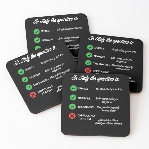 Item preview, Funny Italian Aperitivo Rules Checklist - Foodie Meme Shirt & Sticker Black Version designed and sold by TheItaliandilemma.