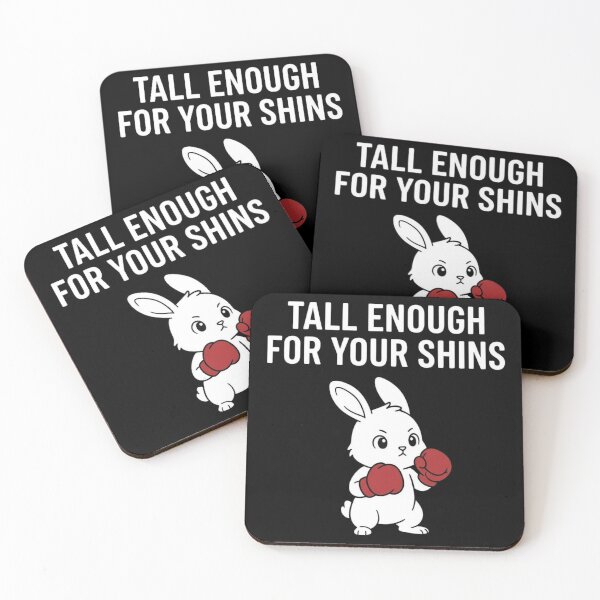Item preview, Tall Enough For Your Shins Funny Bunny Boxing Cartoon Minimal Design Animal Meme Humor designed and sold by bilal sibgui.