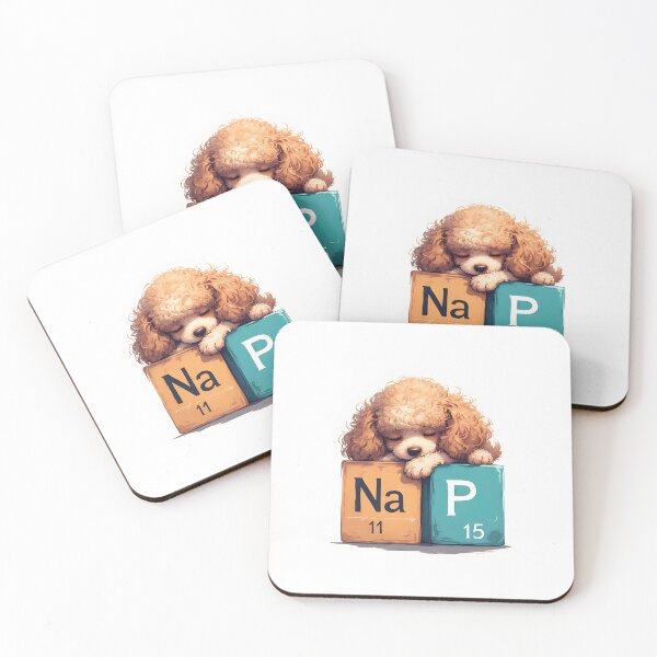 Item preview, Nap Chemistry Pun Poodle – Periodic Table Science Humor designed and sold by owi-art.