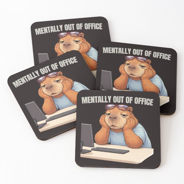 Item preview, Mentally Out Of Office Capybara Funny Burnout Meme Cute IT Work Humor designed and sold by HOUSE OF TIST.