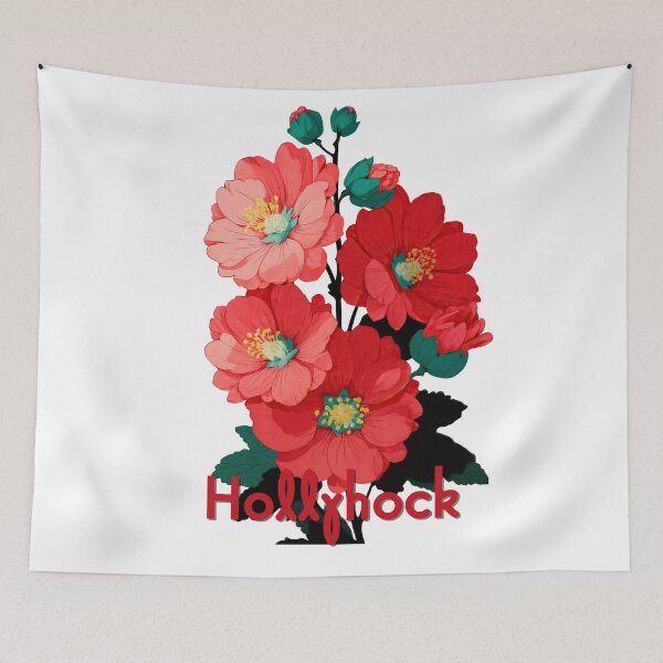 Item preview, Hollyhock Bloom – Botanical Charm designed and sold by ForeverPrintsOK.