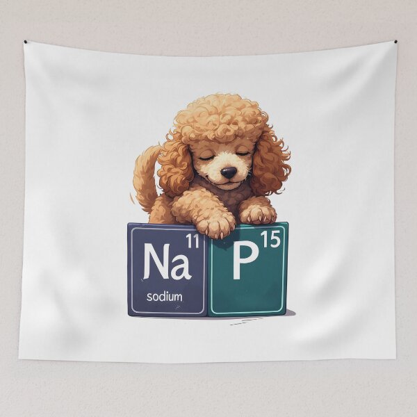 Item preview, Nap Chemistry Pun Poodle – Periodic Table Science Humor designed and sold by owi-art.