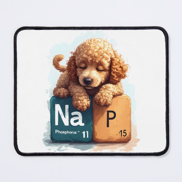 Item preview, Nap Chemistry Pun Poodle – Periodic Table Science Humor designed and sold by owi-art.