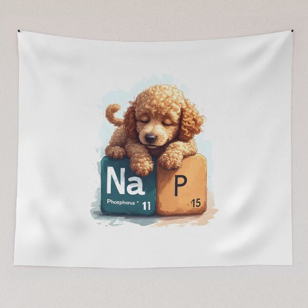 Item preview, Nap Chemistry Pun Poodle – Periodic Table Science Humor designed and sold by owi-art.