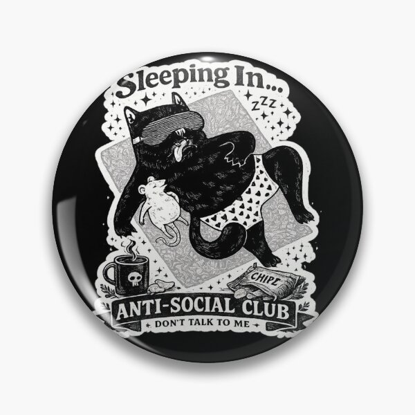 Item preview, Funny Introvert Cat Sleeping In Anti Social Club Don’t Talk To Me Meme designed and sold by sumodesign.