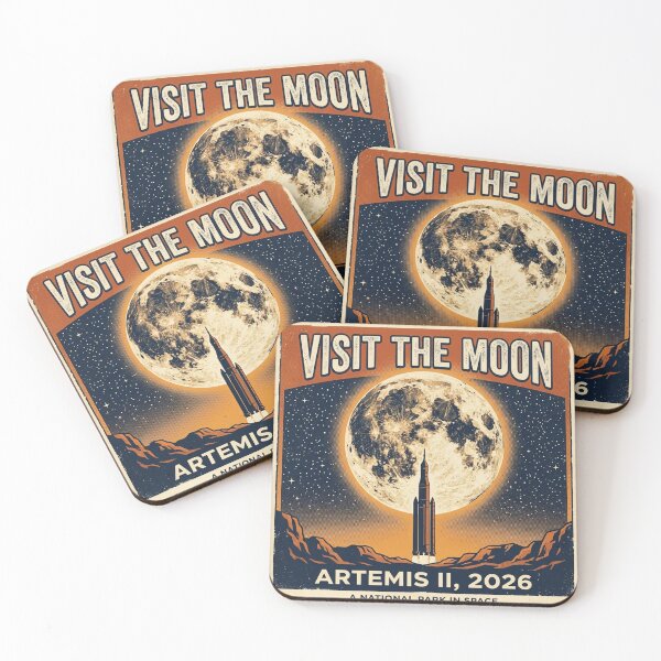 Item preview, Visit the Moon - Artemis II Retro NASA Travel Poster designed and sold by wilnickvisuals.