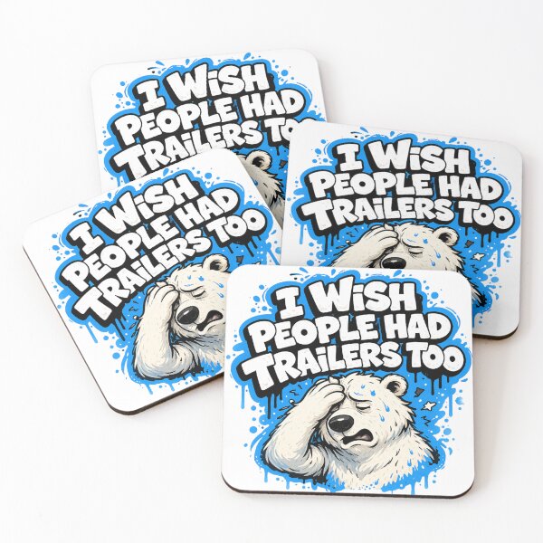 Item preview, Funny Overwhelmed Polar Bear – “I Wish People Had Trailers Too” Graffiti Bubble Sticker designed and sold by MimiSabu.