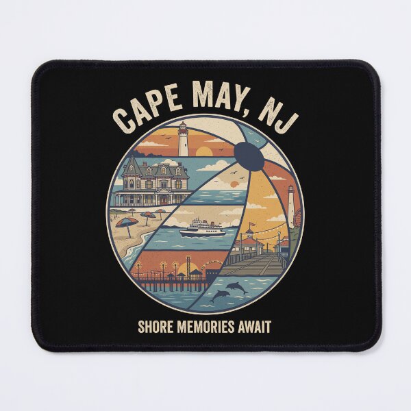 Item preview, Cape May NJ Shirt Vintage Beach Collage Lighthouse Victorian House Jersey Shore designed and sold by Milasneeze.