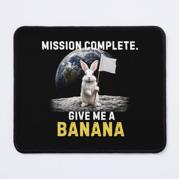 Item preview, Mission Complete Give Me a Banana – Funny Bunny Space Shirt designed and sold by Wild Pixel Studio.