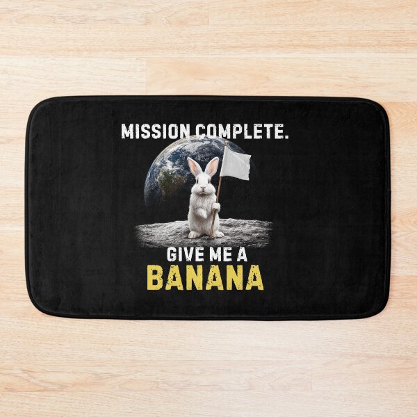 Item preview, Mission Complete Give Me a Banana – Funny Bunny Space Shirt designed and sold by Wild Pixel Studio.