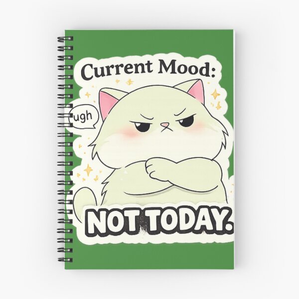 Item preview, Not Today Cat – Grumpy Mood Funny Introvert Cat Sticker designed and sold by sumodesign.