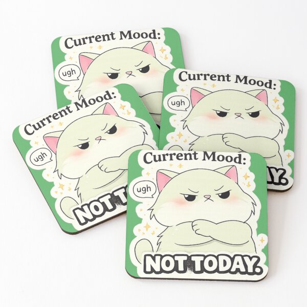 Item preview, Not Today Cat – Grumpy Mood Funny Introvert Cat Sticker designed and sold by sumodesign.