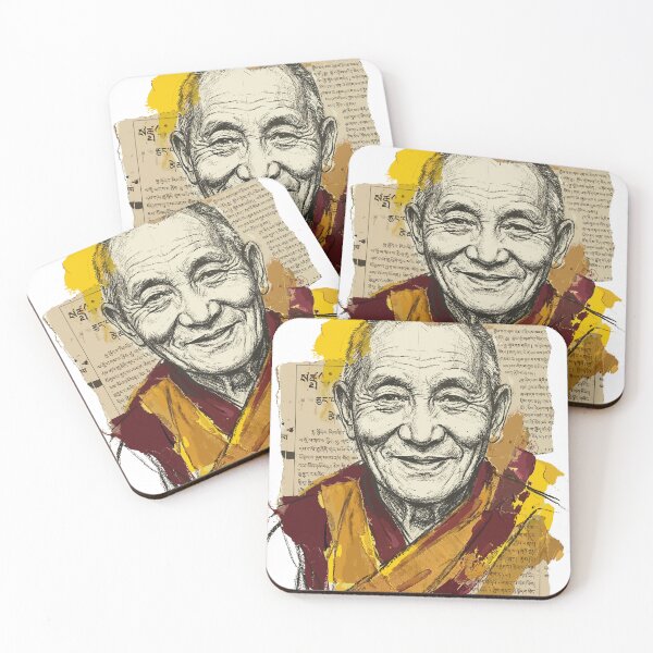 Item preview, Artistic Portrait of a Smiling Zen Buddhist Monk designed and sold by Honu2025.