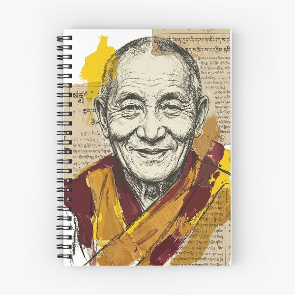 Item preview, Artistic Portrait of a Smiling Zen Buddhist Monk designed and sold by Honu2025.