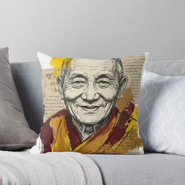 Item preview, Artistic Portrait of a Smiling Zen Buddhist Monk designed and sold by Honu2025.
