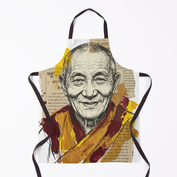Artikelvorschau, Künstlerisches Porträt eines lächelnden Zen-buddhistischen Mönchs entworfen und verkauft von Honu2025.