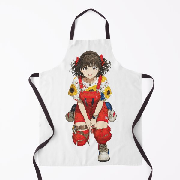 Item preview, Cute Anime Girl in Red and White Overalls designed and sold by Piotrek0001.