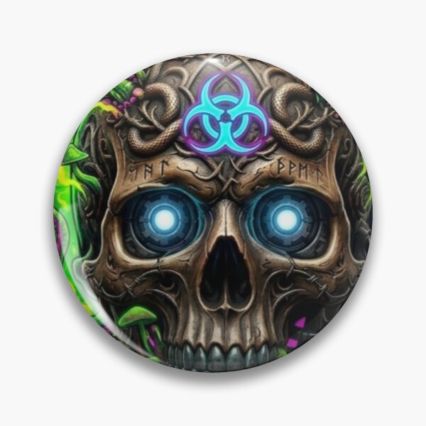 Item preview, Biohazard Cyber Skull: Neon Mutation designed and sold by JanRizz.