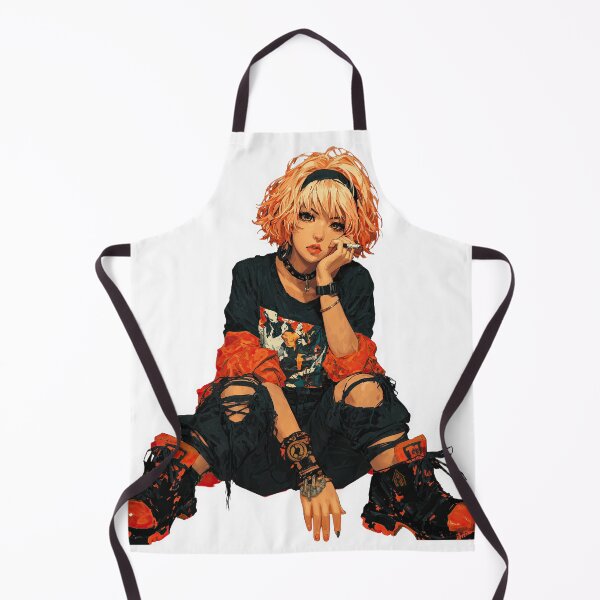 Item preview, Orange Haired Punk Anime Girl Sitting designed and sold by Piotrek0001.