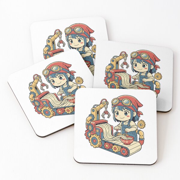 Item preview, Cute Engineer Girl Making Ramen Machine designed and sold by MythicCotton.