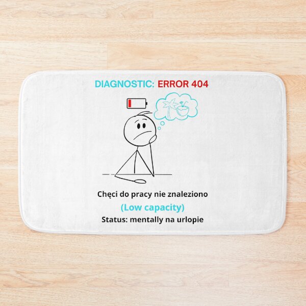Item preview, White Diagnostic Error 404 - Funny Polish Work Humor Gift Mentally Na Urlopie designed and sold by VibePolinglish.
