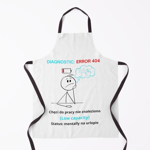 Item preview, White Diagnostic Error 404 - Funny Polish Work Humor Gift Mentally Na Urlopie designed and sold by VibePolinglish.