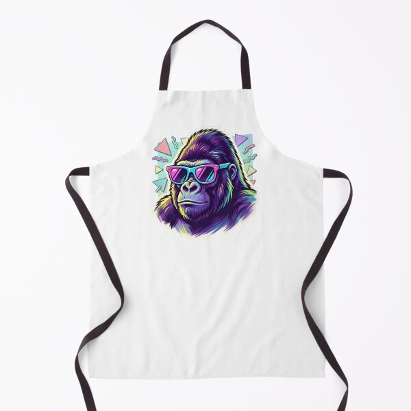 Item preview, Neon Vaporwave Gorilla - 80s Retro Memphis Aesthetic Art  designed and sold by Kmdigitals.