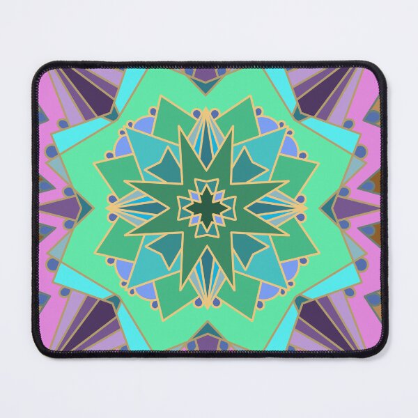 Item preview, Expanding Geometric Starburst Pattern in Cool Tones designed and sold by anamariafischer.