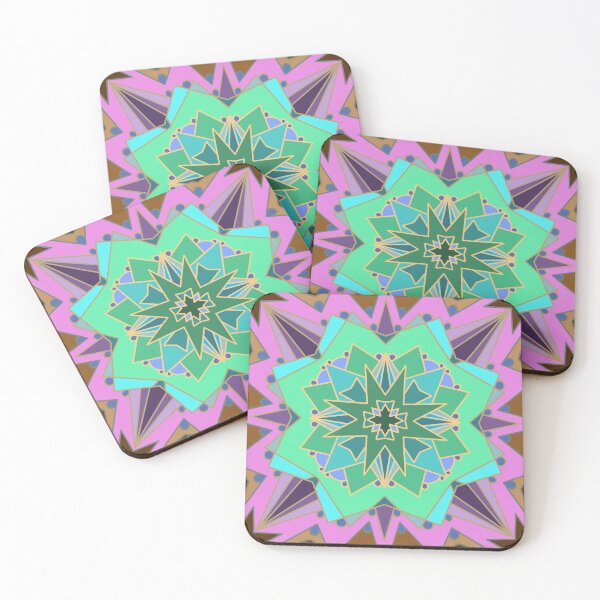 Item preview, Expanding Geometric Starburst Pattern in Cool Tones designed and sold by anamariafischer.
