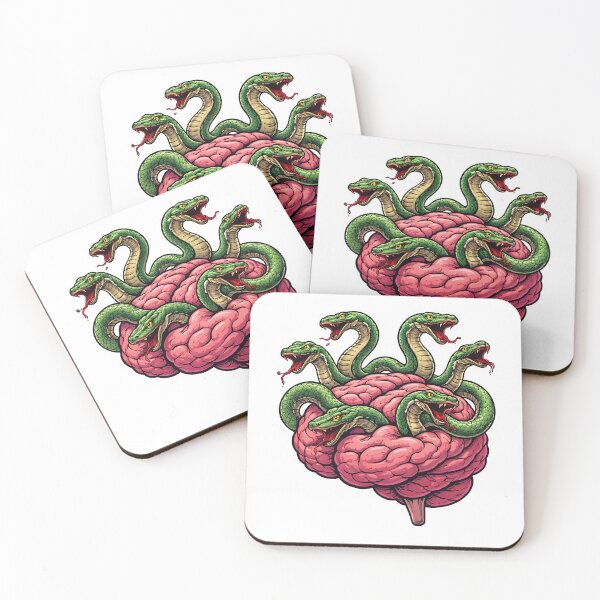 Item preview, Snakes in My Brain – Dark Surreal Anxiety Design designed and sold by PIXEL POP DESIGNS - Beyond the Norm!.