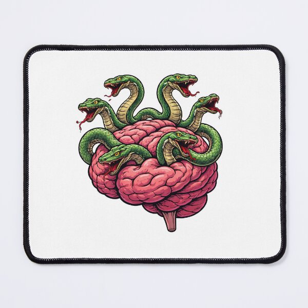 Item preview, Snakes in My Brain – Dark Surreal Anxiety Design designed and sold by PIXEL POP DESIGNS - Beyond the Norm!.