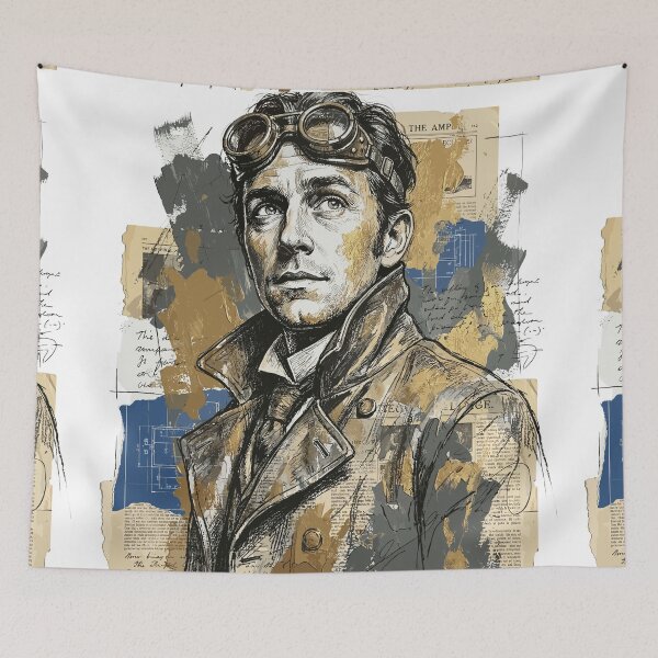 Item preview, Vintage Steampunk Aviator Explorer Collage Art designed and sold by TaruHonu.