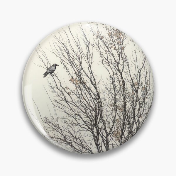 Item preview, Vintage Crow on a Barren Tree: Detailed Pen & Ink Sketch designed and sold by Gene Lvov.