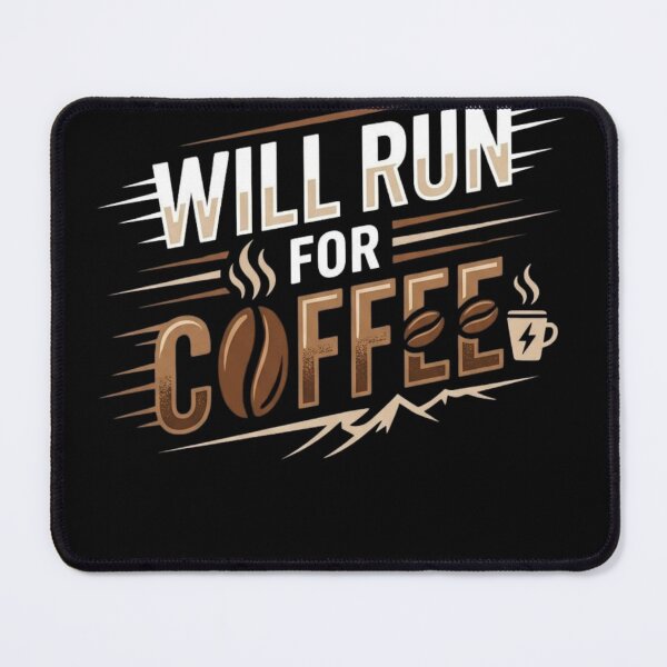 Item preview, Will Run for Coffee Funny Trail Running Quote | Coffee Lover Running Motivation | Minimalist Marathon Runner Design designed and sold by bilal sibgui.
