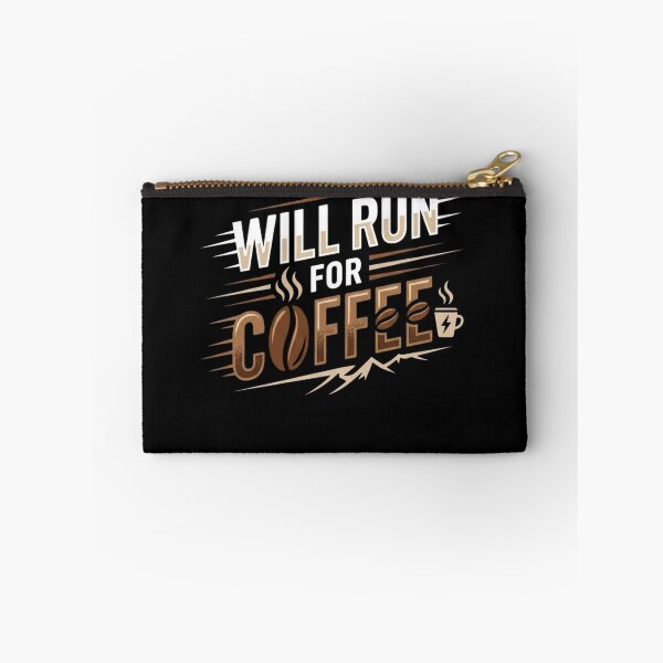 Item preview, Will Run for Coffee Funny Trail Running Quote | Coffee Lover Running Motivation | Minimalist Marathon Runner Design designed and sold by bilal sibgui.