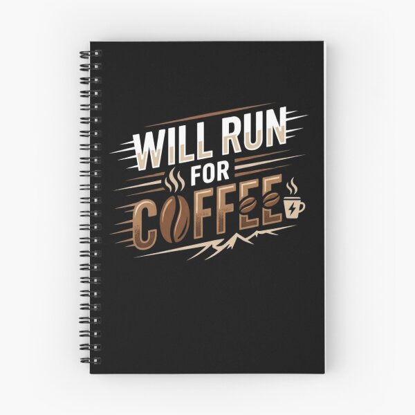 Item preview, Will Run for Coffee Funny Trail Running Quote | Coffee Lover Running Motivation | Minimalist Marathon Runner Design designed and sold by bilal sibgui.