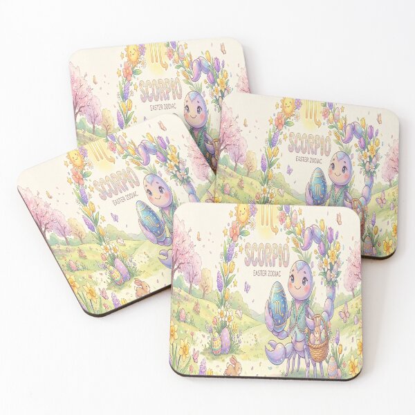 Item preview, Cute Purple Scorpion with Floral Tail & Easter Eggs designed and sold by ClaussShop.