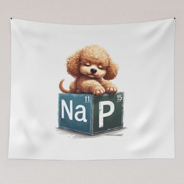 Item preview, Nap Chemistry Pun Poodle – Periodic Table Science Humor designed and sold by owi-art.
