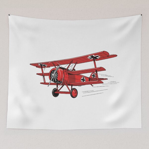 Item preview, World War I german red triplane fighter aircraft with cross markings, aeroplane with propeller with three wings, Manfred von Richthofen - The Red Baron designed and sold by Danler.