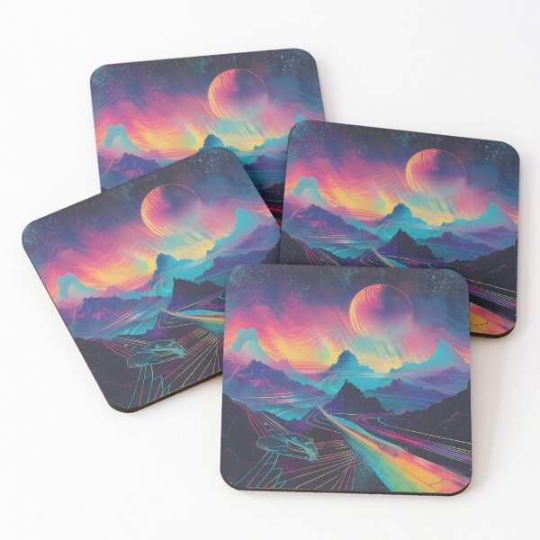 Item preview, Retro 70s Psychedelic Space Road Poster designed and sold by LuminousFoundry.