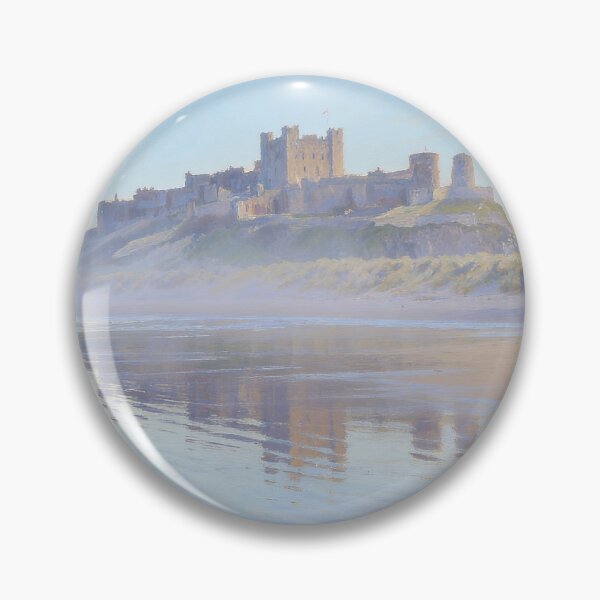 Item preview, Bamburgh Castle Beach Painting – Northumberland Coastal Art designed and sold by QuietCanvasArtworks.