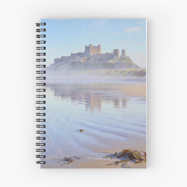 Item preview, Bamburgh Castle Beach Painting – Northumberland Coastal Art designed and sold by QuietCanvasArtworks.
