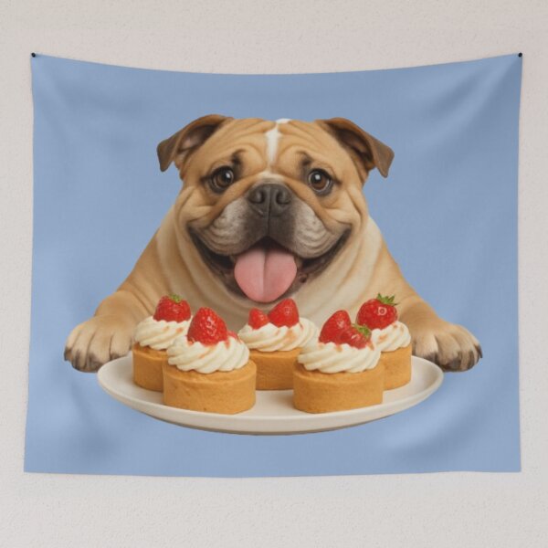 Item preview, Too Many Cakes – Indulgent Dog designed and sold by PurrfectWhisper.