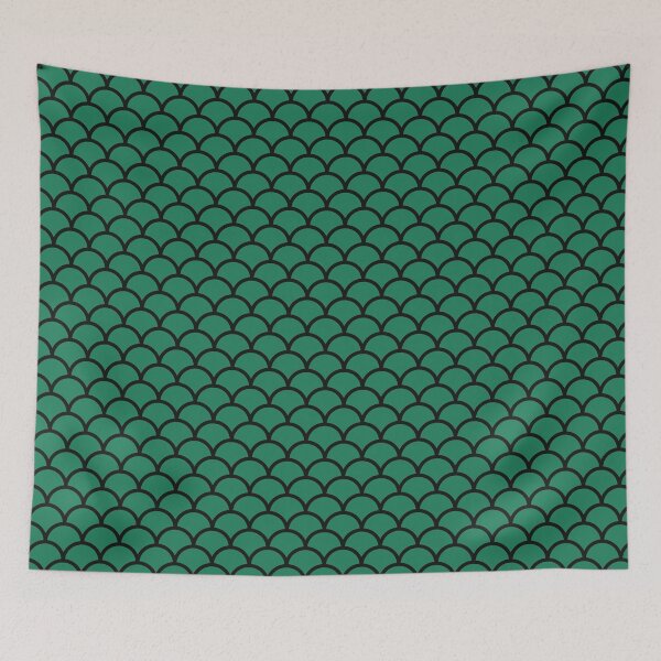 Item preview, Green And Black Mermaid Scales Pattern designed and sold by pattern-archive.