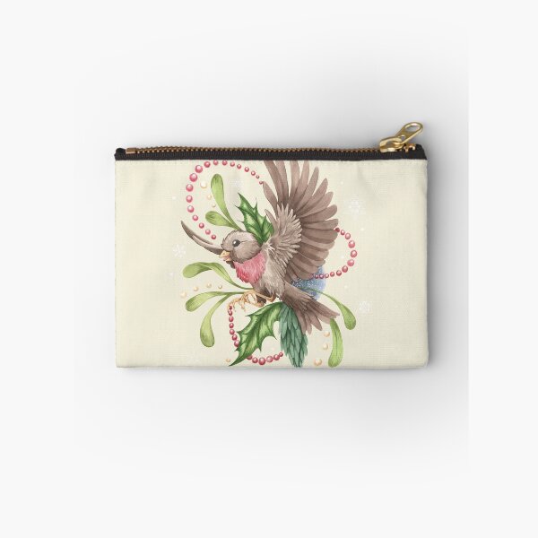Item preview, Festive Watercolor Robin with Holly & Mistletoe designed and sold by LCWaterworth.