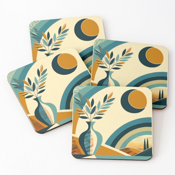 Item preview, Abstract Vase and Moon Landscape designed and sold by InkSmithery.