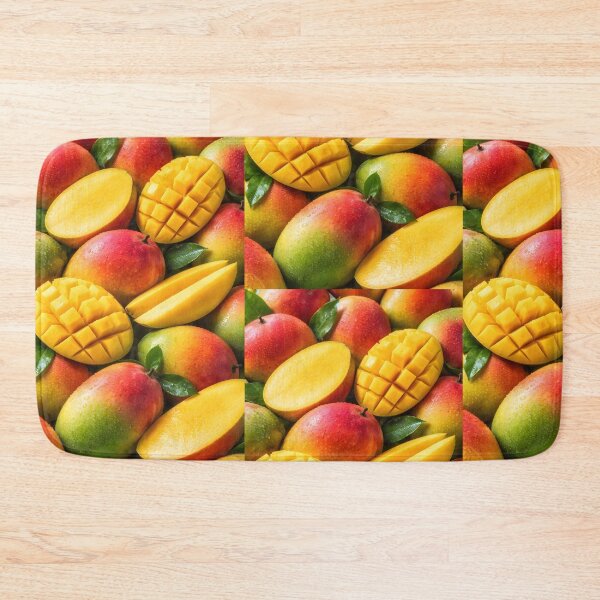 Item preview, Tropical Mango Bliss | Juicy Sliced Fruit Mosaic | Vibrant Exotic Kitchen Wall Art designed and sold by SergioMiklos.