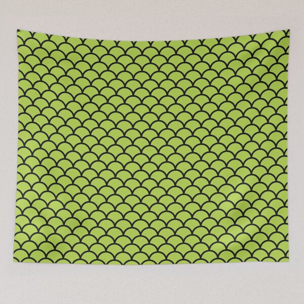 Item preview, Lime And Black Mermaid Scales Pattern designed and sold by pattern-archive.