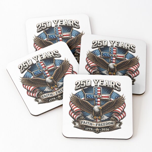 Item preview, USA 250 Years Faith Freedom 1776–2026 Patriotic Design, American Eagle Cross Flag Independence Day Celebration designed and sold by Polarisofficial.